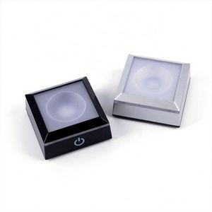 Customized USB LED Light Base Touch Sensitive Color Changing RGB Dual-Layer Battery Operated Plastic Art Display Stand - Product Image 3