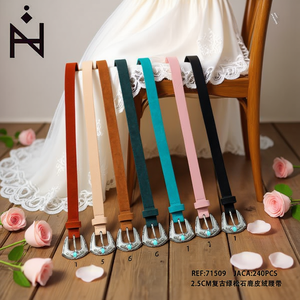 Ceinture en daim turquoise vintage 2,5 cm pour robe de mariée, accessoire de mode féminin - Product Image 2