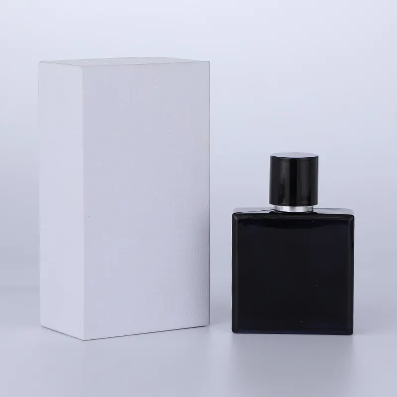 Produttore 50ml 100ml bottiglia di vetro parfum bottiglia di vetro canale profumo blu con tappo magnetico nero per uomo