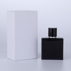 Fabricante 50ml 100mL botella de perfume de vidrio botella de vidrio de canal de perfume azul con tapa magnética negra para hombres - Product Image 1