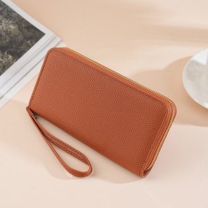 Portafoglio donna donna all'ingrosso portacarte lunga in pelle PU da donna pochette portafoglio da polso lungo da donna - Product Image 6