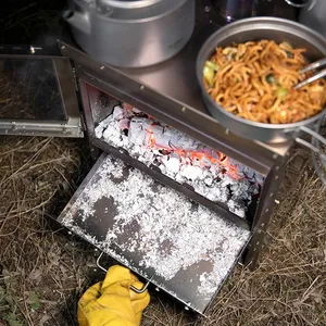 Portable Wood Burning <strong>Stove</strong> Outdoor Camping <strong>Hot</strong> <strong>Tent</strong> <strong>Stoves</strong> for Heating Cooking Barbecue With Chimney Camping Accessories - Product Image 4
