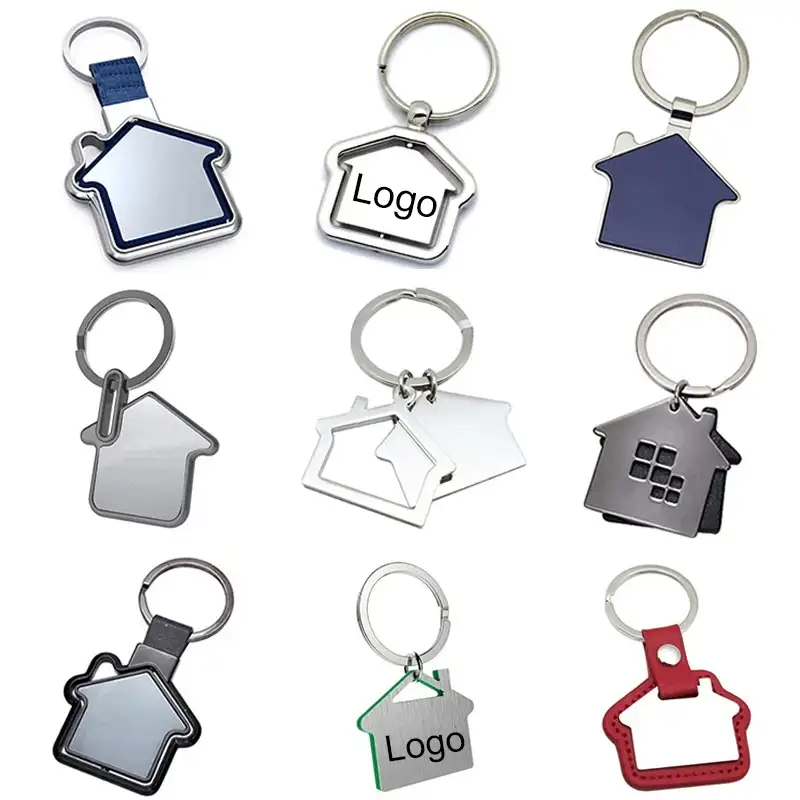 سلسلة مفاتيح معدنية Llavero محفورة بجودة عالية زهيدة الثمن للبيع بالجملة سلسلة مفاتيح معدنية ذات تصميم على شكل سلسلة مفاتيح مخصصة للمنزل