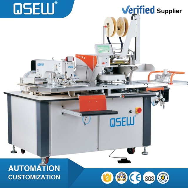 QS-120MT-B Automatic Pocket Setter Iron-free Jeans Pocket Attaching Reinforcement Patch Industrial Sewing Machine