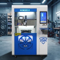 Machine de réparation de jantes de voiture usine, modèle DCM32C-S, avec fonction de découpe diamantée, tour vertical et commande CNC