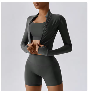 Conjunto Esportivo Personalizado com LOGO de 3 Peças para Mulheres: Roupas de Ginástica, Yoga e Treino de Fitness - Product Image 3