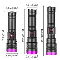 Potente Linterna UV 365 Multifuncional con Zoom Telescópico, Impermeable, Recargable Tipo-C, Luz Púrpura