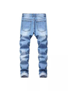 Pantaloni Jeans da <span class=keywords><strong>Uomo</strong></span> di Design alla <span class=keywords><strong>Moda</strong></span> Stile High <span class=keywords><strong>Street</strong></span> con Logo Personalizzato, Strappati, con Lavaggio, Effetto Usurato, Stampa Leggera, Stile Streetwear all'Ingrosso - Product Image 5