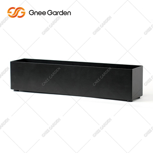 Jardinera rústica de acero Corten con acabado galvanizado de patrón cuadrado para uso en exteriores en jardines de casas de campo - Product Image 6