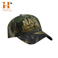 Gorra de béisbol de camuflaje bordada plana personalizada de 6 paneles al por mayor para exteriores