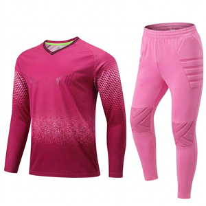 Men's Gradient Long Sleeve Soccer Jersey SeVt -<b>Neck</b> Breathable Football Uniform with <b>Padded</b> Pants Full Sleeve - Product Image 3