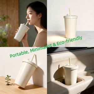 Gobelet réutilisable en PLA 350ml/420ml, écologique, biodégradable, tasse à café anti-fuite, portable, pour voiture, voyage, avec logo personnalisé - Product Image 1