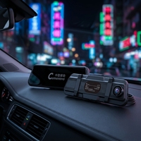 Caméra de tableau de bord avec rétroviseur 9903-CC 1080P à triple caméra, écran tactile IPS de 9,66 pouces, WiFi et capacité d'enregistrement triple