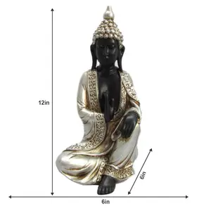 Jixin Oem Odm Figurine Antieke Boeddha Idool Voor Vrede Meditatie Bidden Sakyamuni Boeddha Messing Handgemaakte Standbeeld Hars Ambachten