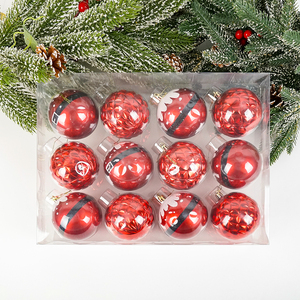 24Pack 6Cm Bruchs icher Luxus Rot Weiß Handgemachte Dekoration Candy Set Kugel Ornamente Weihnachts kugeln Für Weihnachts baum