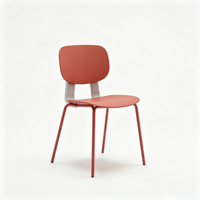 Chaise de salle à manger moderne en plastique et métal, économique et peu encombrante, écologique, pour restaurant, café, hôpital, appartement