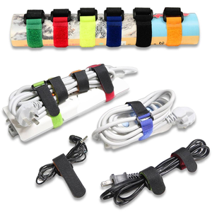 Grosir plastik/kait logam dan tali gesper <span class=keywords><strong>Loop</strong></span> pengikat kabel ramah lingkungan tali perekat kulit dengan Logo cetak bening - Product Image 2