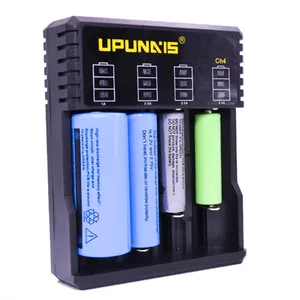 Chargeur de Batteries Lithium-Ion, en Stock, chargeur de batterie à charge rapide à 4 fentes pour 14500 18650 26650