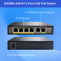 4+2 Port 10/100M Metal POE Switch 4 POE 2 Port Uplink Switch Jaringan untuk Kamera Keamanan