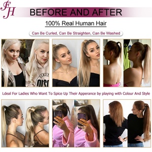 ผมต่อหางม้าแบบ Remy คุณภาพสูงจากยุโรป ยี่ห้อ FH Wholesale แบบ Double Drawn - Product Image 5