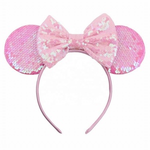 Diadema con Lentejuelas y Lazo Brillante para Niñas y Niños, Talla Única, para Fiestas y Uso Diario, Accesorio para el Cabello, Venta al Por Mayor - Product Image 4