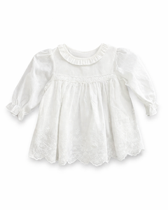Combinaison classique en coton doux brodé pour bébé fille avec col à volants pour un usage quotidien - Product Image 2