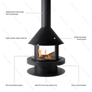 CRUCERO Venta caliente Chimenea Villa Interior Colgante Chimenea Calefacción Alcohol Decoración 900mm Estufa de <span class=keywords><strong>bioetanol</strong></span> Chimenea suspendida - Product Image 5