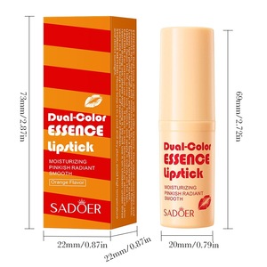 Rouge à lèvres essence bicolore SADOER saveur <span class=keywords><strong>orange</strong></span> <span class=keywords><strong>4g</strong></span>, baume à lèvres hydratant anti-gerçures avec extrait d'agrumes - Product Image 5