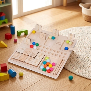 Elisyia Montessori - Juguetes Educativos <span class=keywords><strong>de</strong></span> Madera para Niños, Material Didáctico para Aprender Operaciones Matemáticas con Cuentas y Pinzas, para Niños <span class=keywords><strong>de</strong></span> 2 a 4 Años - Product Image 1