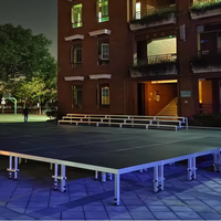 Plateforme de scène modulaire pliable en alliage d'aluminium certifiée TUV, capacité de charge de 850 kg, design triangulaire, pour mariage et concert