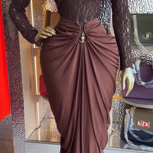 Ensemble <span class=keywords><strong>deux</strong></span> <span class=keywords><strong>pièces</strong></span> pour femmes 2026, haut en <span class=keywords><strong>dentelle</strong></span> à manches longues et jupe, tendance africaine, vêtements décontractés grande taille - Product Image 5