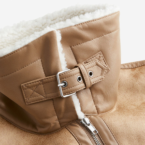 Nouvel arrivage de veste en molleton doux personnalisé à la mode manteau à col rabattu <span class=keywords><strong>sans</strong></span> manches blouson d'aviateur gilet pour femmes - Product Image 5