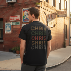 T-shirt unisexe Chris Name style grunge vintage rétro, col rond, manches courtes, pour adulte, impression sérigraphiée, idéal pour la promotion - Product Image 3