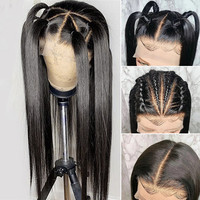 Perruques brésiliennes tressées HD 360 Lace Frontal de qualité, perruques Lace Front ultra-lisses, perruques Full Lace en cheveux humains pour femmes noires