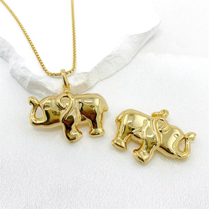 Gold Plated Brass <b>Elephant</b> Pendant Necklace Cute Animal Charm Unisex Fashion Jewelry <b>Gift</b> Pendants - Product Image 4