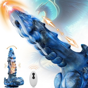Monster Dildo Teleskopik 8-Frekuensi Bergetar Pemanas Silikon Masturbator Wanita Remote Control Mainan Seks Dewasa Grosir GM-551 - Product Image 1