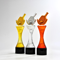 Trophée en cristal de pickleball de qualité professionnelle pour événements sportifs