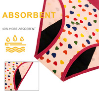 Sous-vêtement étanche imprimé à la mode 4 Culotte Menstruelle Absorbant Filles Période Menstruelle Culotte pour Adolescentes Filles
