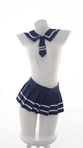 ชุดชั้นในนักเรียนหญิงสุดเย้ายวน: ชุดบอดี้สูทซูคุแบบเปิดเป้า - ชุดนักเรียนเซ็กซี่ - Product Image 5