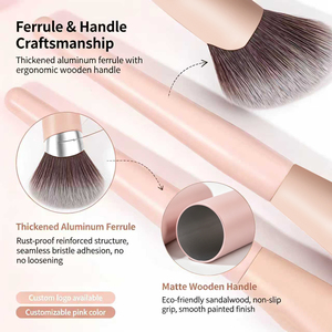 Set di 12 Pennelli da Trucco Vegani Professionali in Fibra Sintetica Morbida con Logo Personalizzato OEM ODM Etichetta Privata - Product Image 4