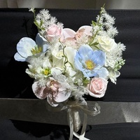 Bouquet de fleurs artificielles fait main style nordique avec mousse simulée pour cadeau d'amis, fiançailles, mariage, meilleure amie, festival Qixi