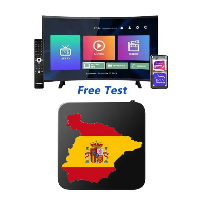 Vente chaude Android TV Box M3U abonnement 12 mois Espagne Smarters TV revendeur panneau Code de test gratuit