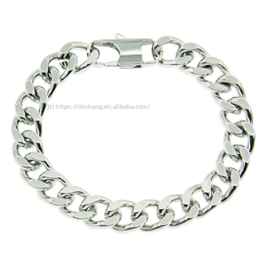 <b>Titanium</b> Steel Cuban <b>Chain</b> Bracelet Bracelet, Men's Personality Street Punk Locomotive Bracelet Bracelet Jewelry Tanjing - Product Image 1