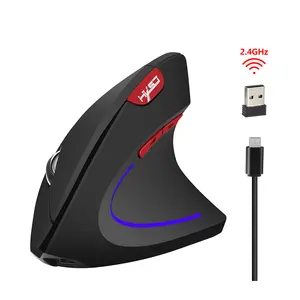 Hot Selling HXSJ T22 2.4Ghz Optical Wireless Mouse Vertical Ergonomic Designed Rechargeable Adjustment DPI Mouse
