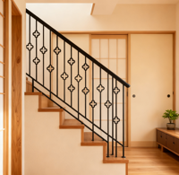 Design moderne populaire 44 pouces trèfle à quatre feuilles fer balcon garde-corps escalier main courante escalier balustre broche pour la Villa