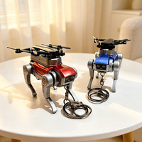 Porte-clés robot chien mécanique pliable, accessoire de sac et de voiture, pendentif pour couple, vente en gros