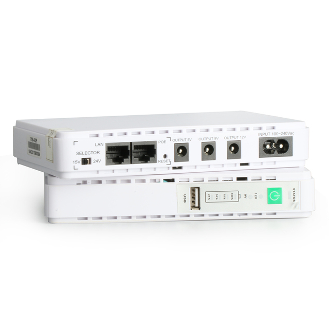 SKE DC UPS 5V 9V 12V 24V 18W Keep Wi-Fi Power on 10000mAh Lithium Battery Backup Mini UPS for Home Appliances Router Modemn