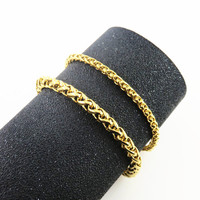 Vente en gros Argent Or Métal Couleur Placage Hip Hop Acier Inoxydable 6mm 7mm 8mm Largeur Fleur Panier Chaîne Bracelet
