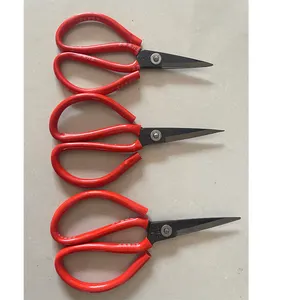 Дешевые ножницы красного цвета, три размера для продажи, Острые Ножницы с мягкой ручкой, домашние ножницы для резки