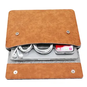 שרוול pu עמיד למים למחשב נייד גברים שקיות מחשב נייד לכסות 13 13.3 אינץ 'עם הרגיש - Product Image 1